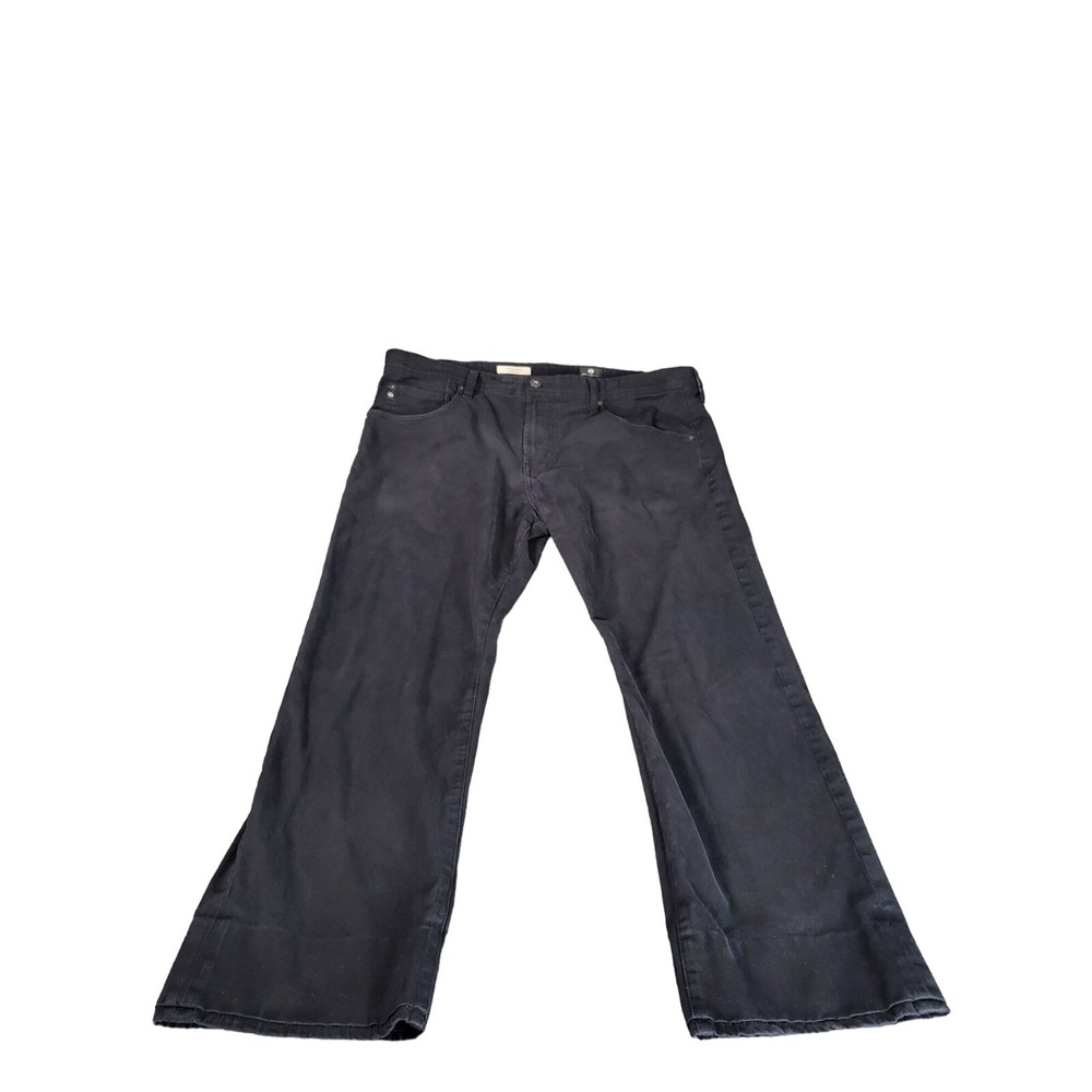 AG Adriano Goldschmied Matchbox Slim Straight Black Jeans Mens 38 Hemmed Denim